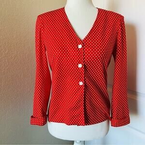 Julie Miller of California Vintage Polka Dot Button Blouse